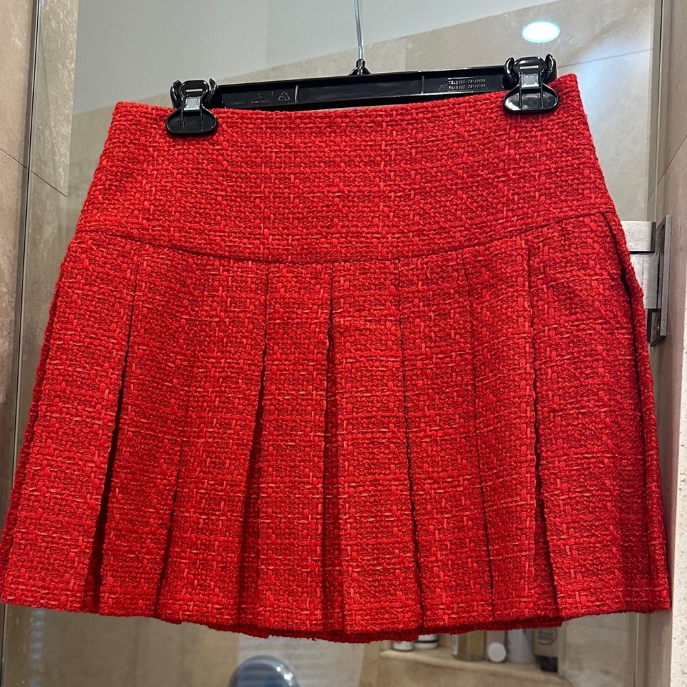 Alice + Olivia Vibrant Red Mini Skirt